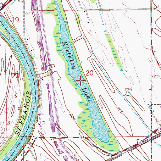 Topographic Map of Kiethley Lake, AR