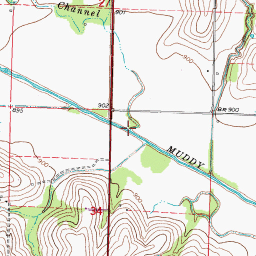 Topographic Map of Old Channel Muddy Creek, NE