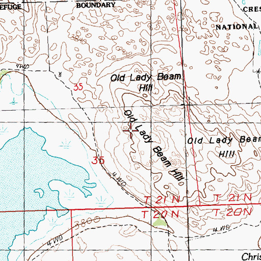 Topographic Map of Old Lady Beam Hill, NE