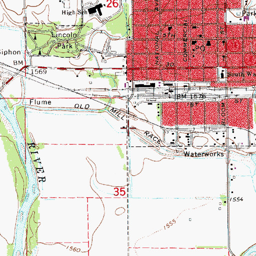 Topographic Map of Old Mill Race Canal, NE