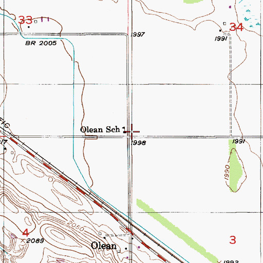 Topographic Map of Olean School, NE