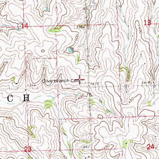 Topographic Map of Olive Branch Cemetery, NE