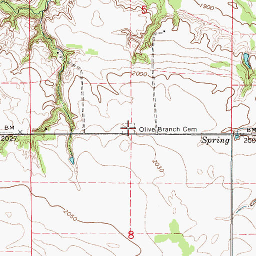Topographic Map of Olive Branch Cemetery, NE