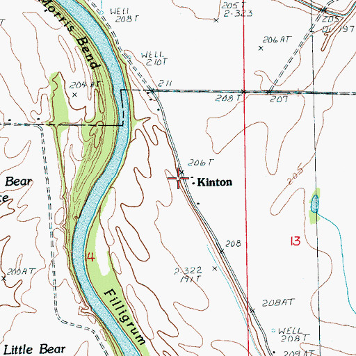 Topographic Map of Kinton, AR