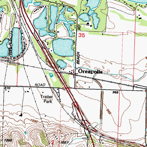 Topographic Map of Oreapolis, NE