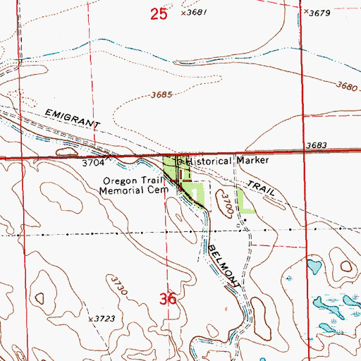 Topographic Map of Oregon Trail Memorial Park Cemetery, NE