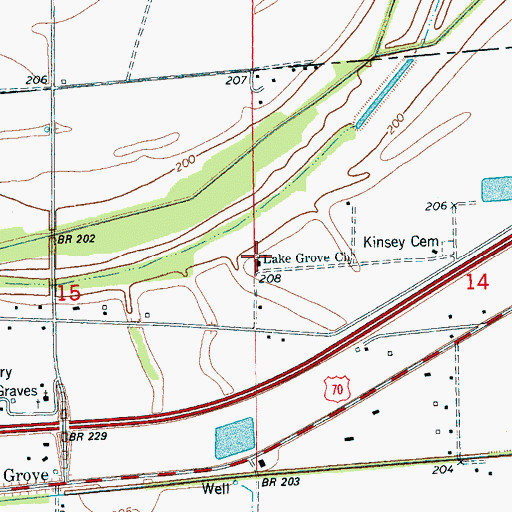 Topographic Map of Lake Grove School, AR