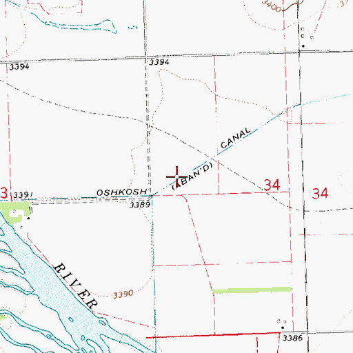 Topographic Map of Oshkosh Canal, NE