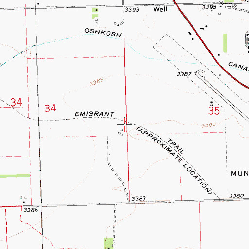 Topographic Map of Oshkosh Canal, NE