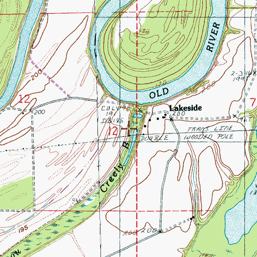 Topographic Map of Lakeside, AR