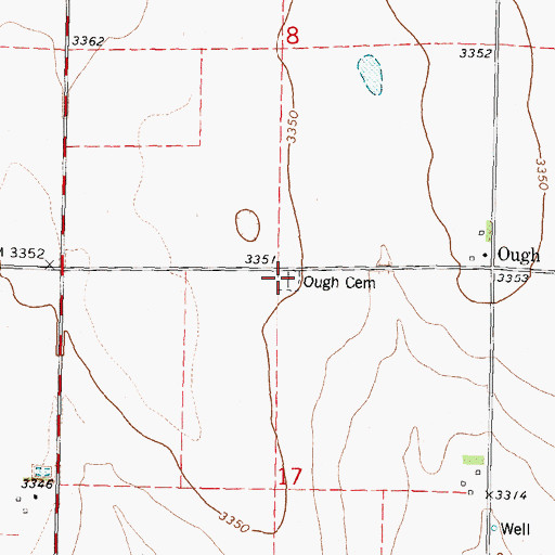 Topographic Map of Ough Cemetery, NE