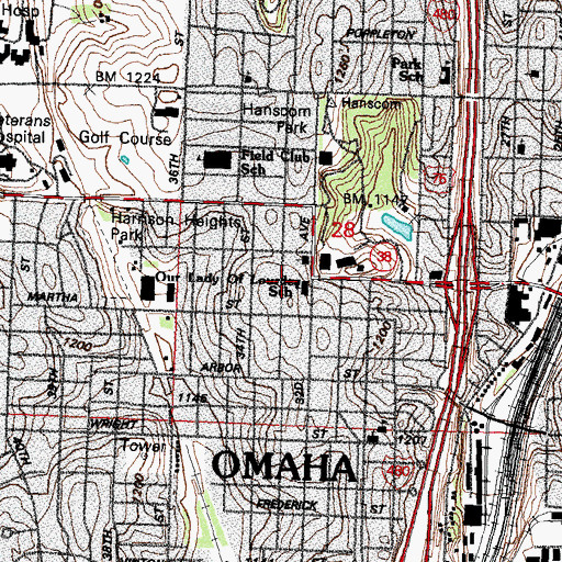 Topographic Map of Our Lady Of Lourdes School, NE