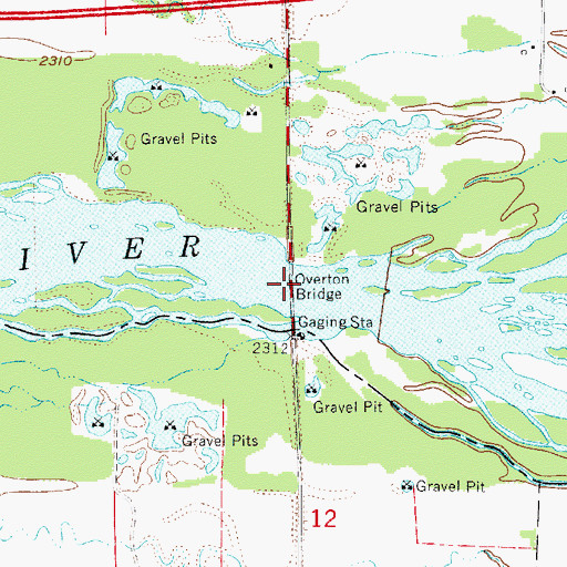Topographic Map of Overton Bridge, NE