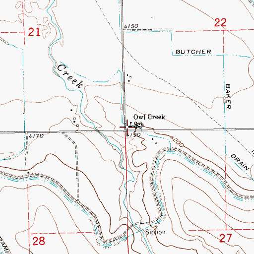 Topographic Map of Owl Creek School (historical), NE