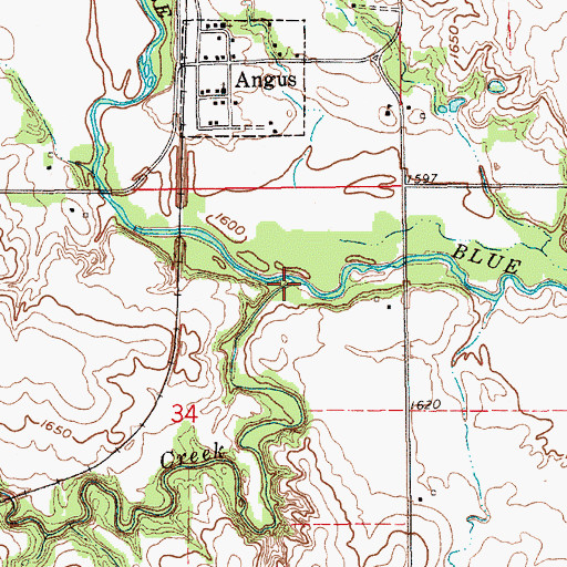 Topographic Map of Oxbow Creek, NE