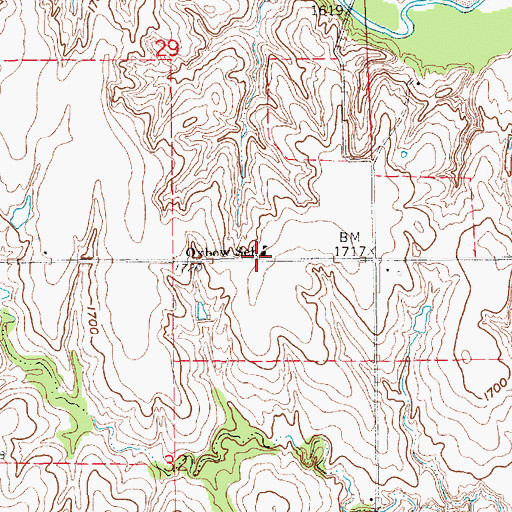 Topographic Map of Oxbow School, NE