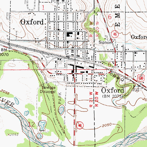 Topographic Map of Oxford, NE