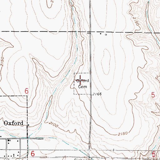 Topographic Map of Oxford Cemetery, NE