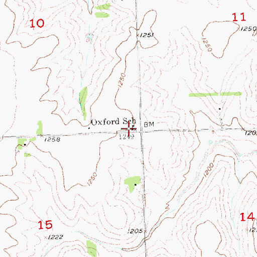 Topographic Map of Oxford School (historical), NE