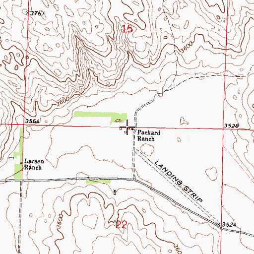 Topographic Map of Packard Ranch, NE