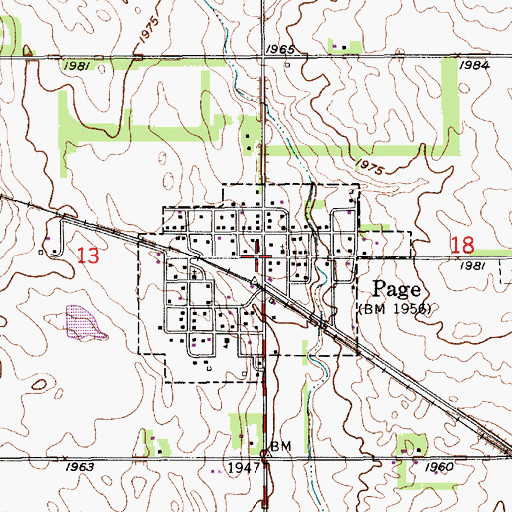 Topographic Map of Page, NE
