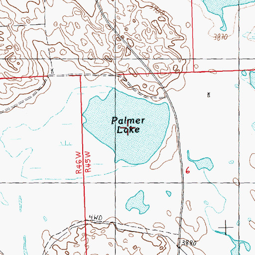 Topographic Map of Palmer Lake, NE