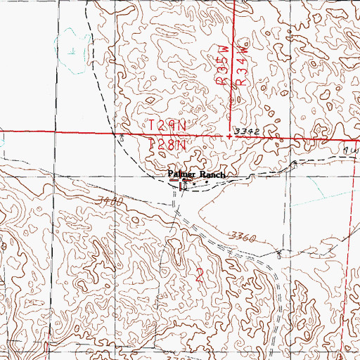 Topographic Map of Palmer Ranch, NE