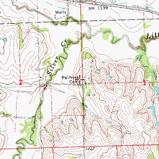 Topographic Map of Palmyra Cemetery, NE