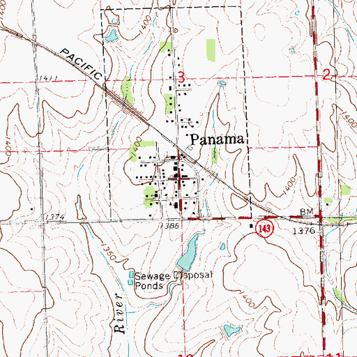Topographic Map of Panama, NE