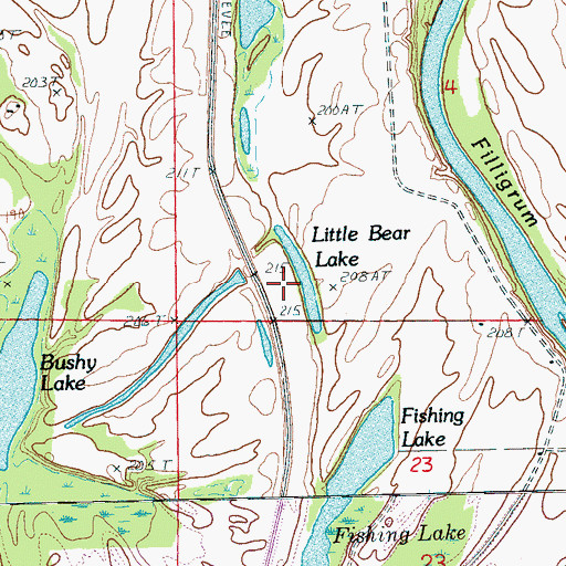 Topographic Map of Little Bear Lake, AR