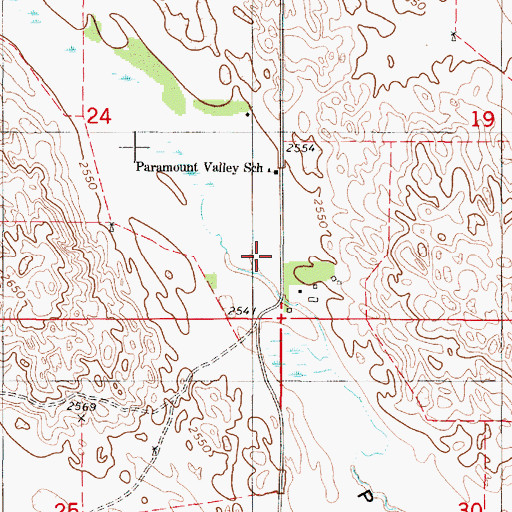 Topographic Map of Paramount Valley School, NE