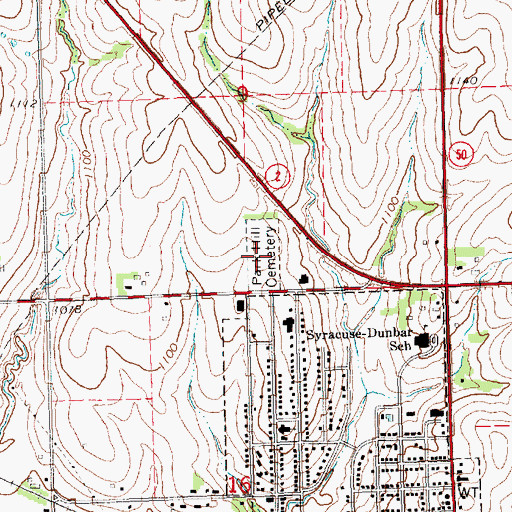 Topographic Map of Park Hill Cemetery, NE