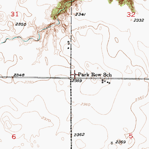 Topographic Map of Park Row School, NE