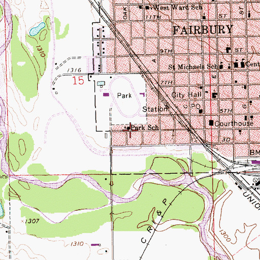 Topographic Map of Park School, NE