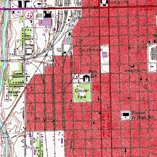 Topographic Map of Park Middle School, NE