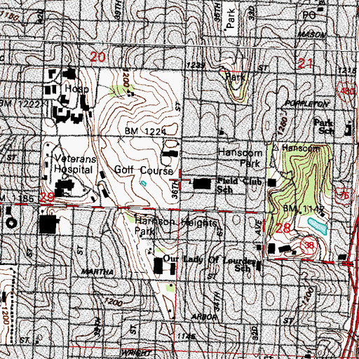 Topographic Map of Park School, NE