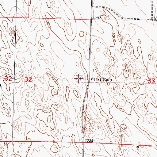 Topographic Map of Parks Cemetery, NE
