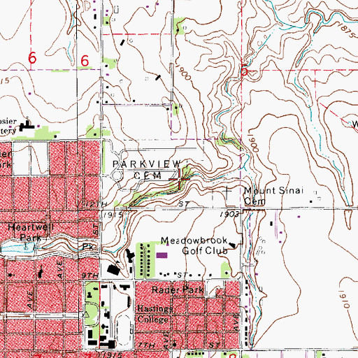 Topographic Map of Parkview Cemetery, NE