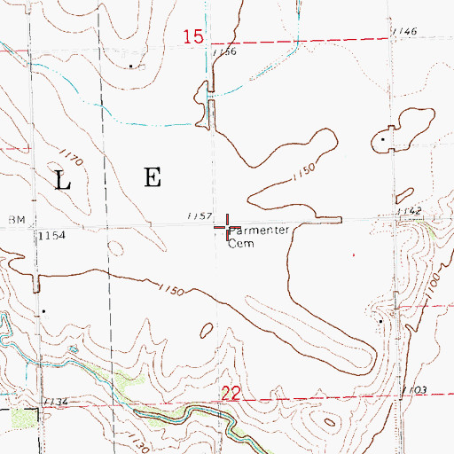 Topographic Map of Parmenter Cemetery, NE