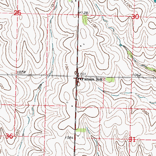 Topographic Map of Parson School, NE