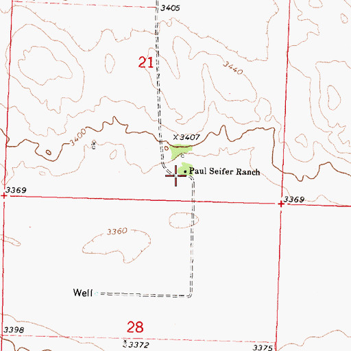 Topographic Map of Paul Seifer Ranch, NE