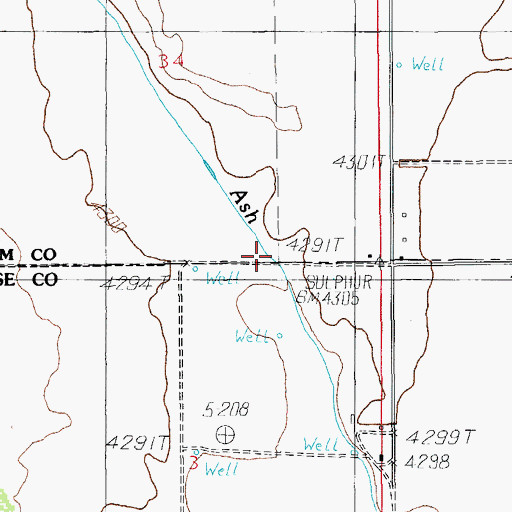 Topographic Map of Ash Creek, AZ