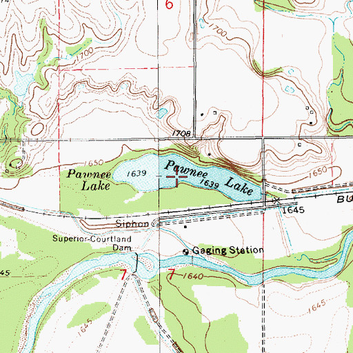 Topographic Map of Pawnee Lake, NE