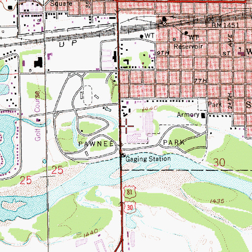 Topographic Map of Pawnee Park, NE