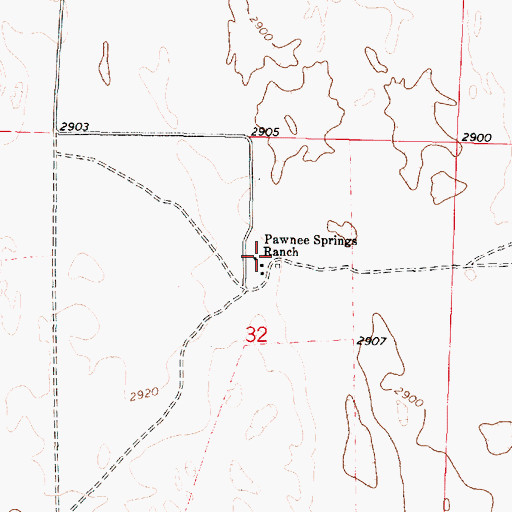 Topographic Map of Pawnee Springs Ranch, NE