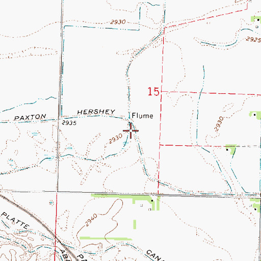 Topographic Map of Paxton Hershey Canal, NE