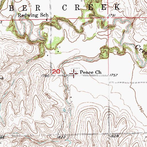 Topographic Map of Peace Lutheran Church, NE