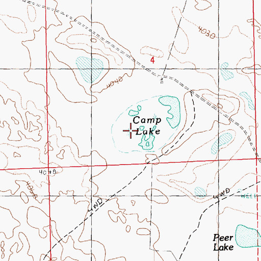 Topographic Map of Peer Lake, NE
