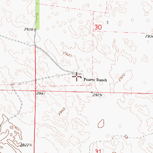Topographic Map of Pearce Ranch, NE