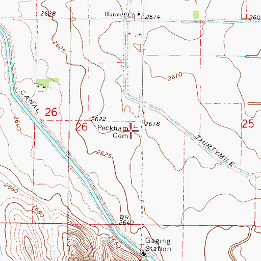 Topographic Map of Peckham Cemetery, NE